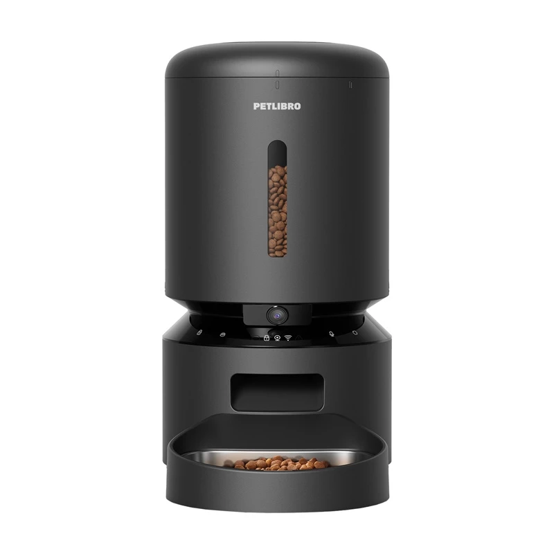 Petlibro Granary comedouro automático para animais com câmara, 5 L, preto
