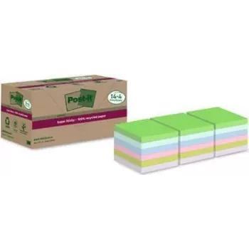 3M Post-it 654 RSSCOL14+4F Notas adesivas, 76 x 76 mm, azul/verde/rosa/violeta, 70 folhas