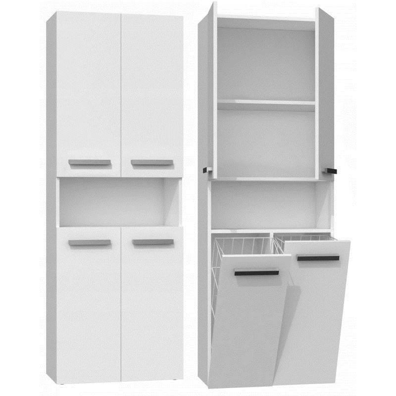 Armário de arrumação de casa de banho Topeshop NEL 2K DK branco