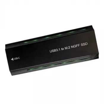 Caixa para SSD M.2 PCIe NGFF/NVMe USB3.2 Ultra, 20Gbps, RGB