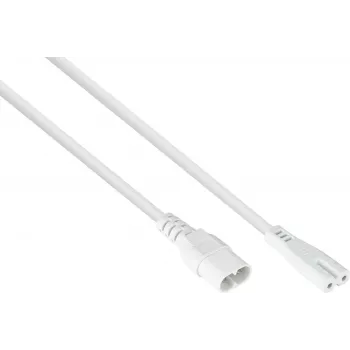Ficha de extensão Euro kabelmeister C8 (reta) para conector fêmea C7 / Euro 8 (reta), Branco, 0,75mm², 0,1m (SK0870-W001)