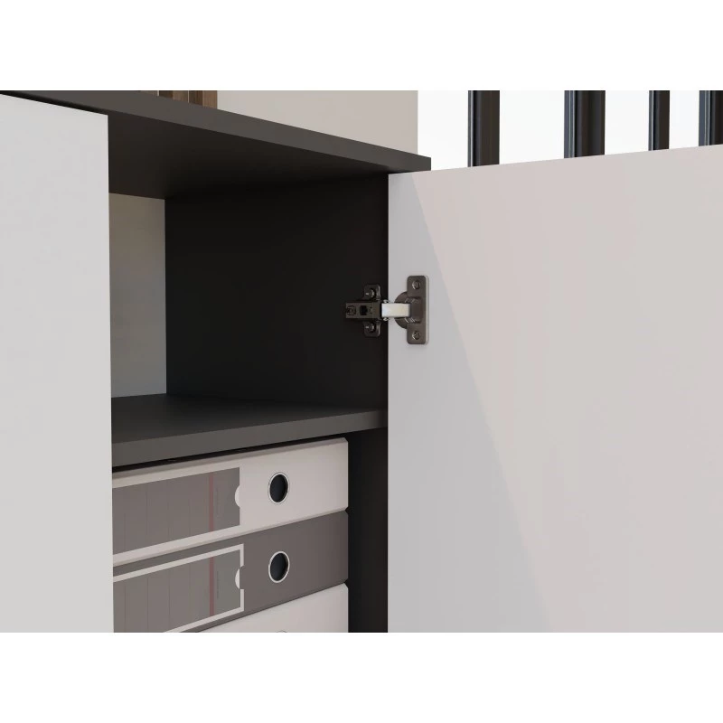 ESTANTE FECHADA OLIV 2D, ANTRACITE/Branco CONJUNTO