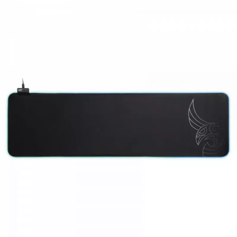 Tapete de rato gaming L33T Gaming 160406 Asar Bardagi XXL RGB, superfície rápida. 920 x 294 x 3 mm, Preto