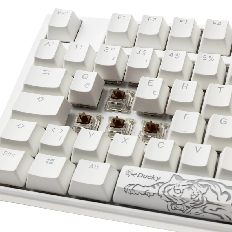 Ducky One 3 Classic Pure Branco TKL Gaming RGB LED - Teclado MX-Brown USB Alemão Branco (DKON2187ST-BDEPDPWWWSC1)
