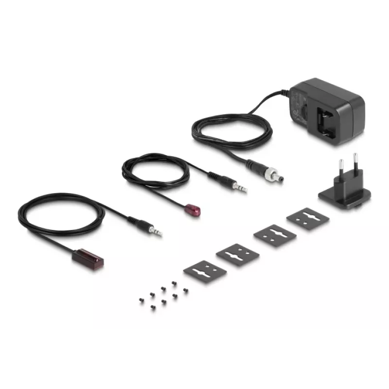 Conjunto transmissor e recetor AV DELOCK 65955 — Extensor HDMI Cat6/Cat6a, até 3840×2160, com fios, alimentação Micro-USB-B