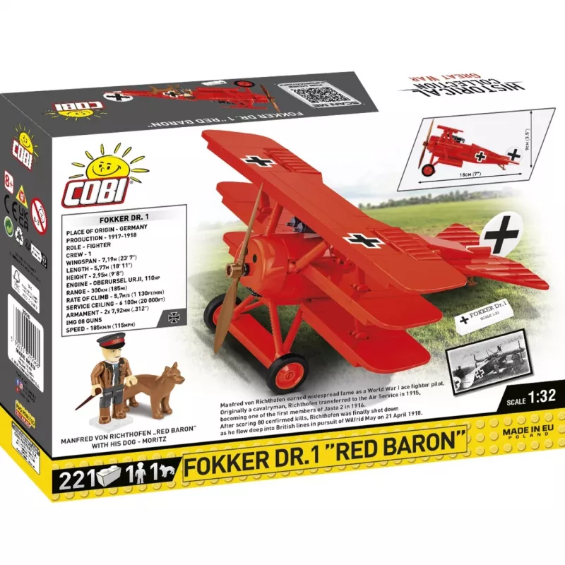 Blocks Fokker DR.1 Red Baron 221 peças