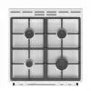 Fogão a gás independente Gorenje GG6A10WFFM, branco, placa de 4 bicos, forno a gás de 72 L, botões frontais