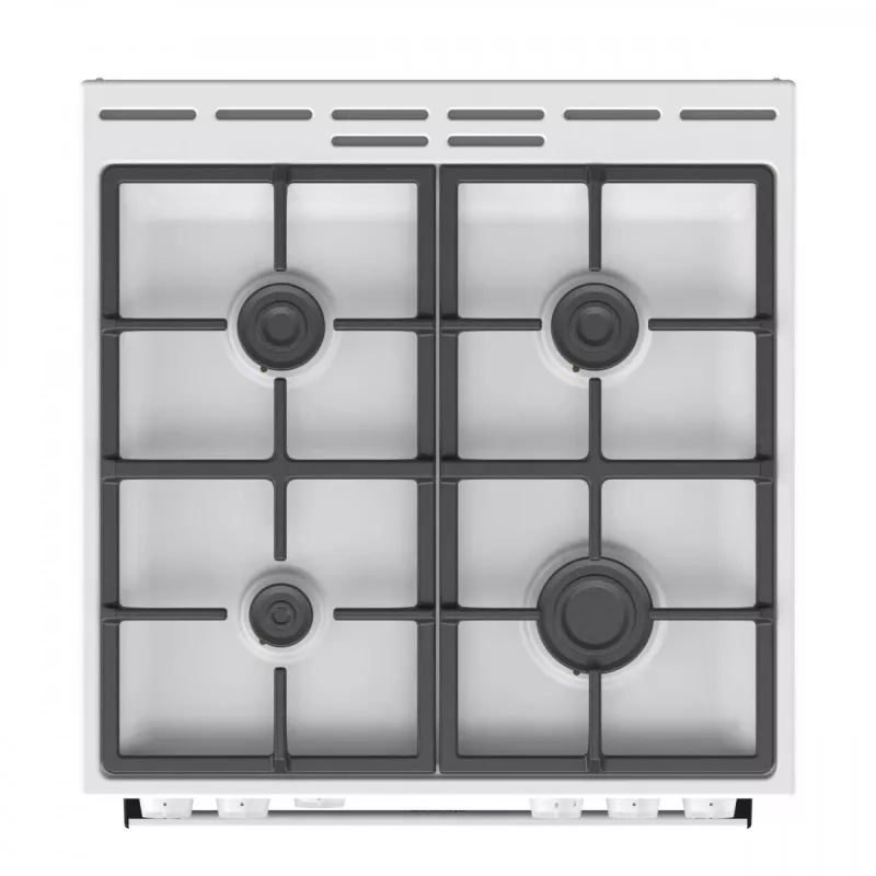 Fogão a gás independente Gorenje GG6A10WFFM, branco, placa de 4 bicos, forno a gás de 72 L, botões frontais