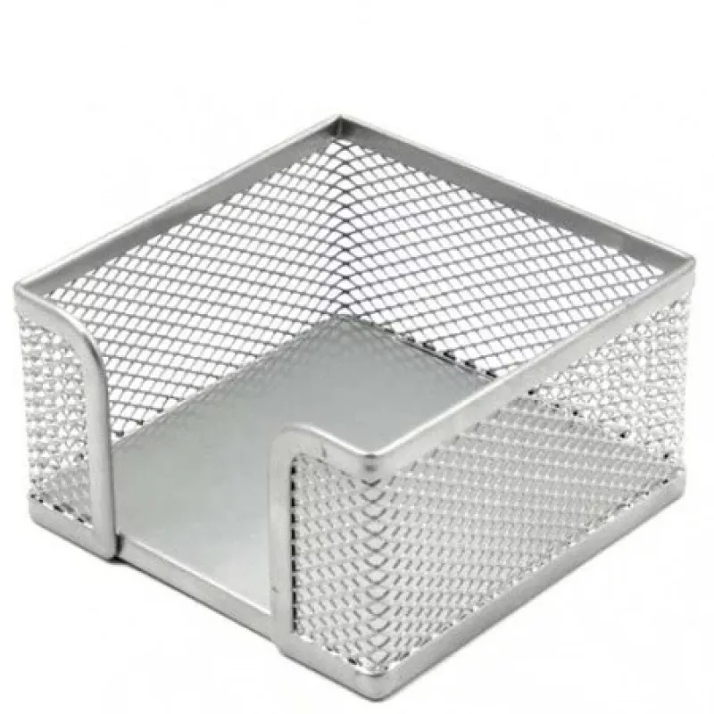 Caixa de notas Forpus, 9,5 x 9,5 cm, prateado, metal perfurado 1005-007