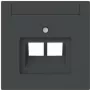 BUSCH-JAEGER 1803-02-45M placa central 2 vias UAE com etiquetas (2CKA001710A4230)