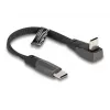 Cabo plano USB 2.0 DeLOCK conector macho USB Type-C para conector macho USB Type-C em ângulo PD 3.0 60 W 14 cm preto