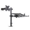 Suporte de secretária ART L-24 para monitor LED/LCD de 13-32" + portátil de 10-15,6", VESA 75x75/100x100, preto