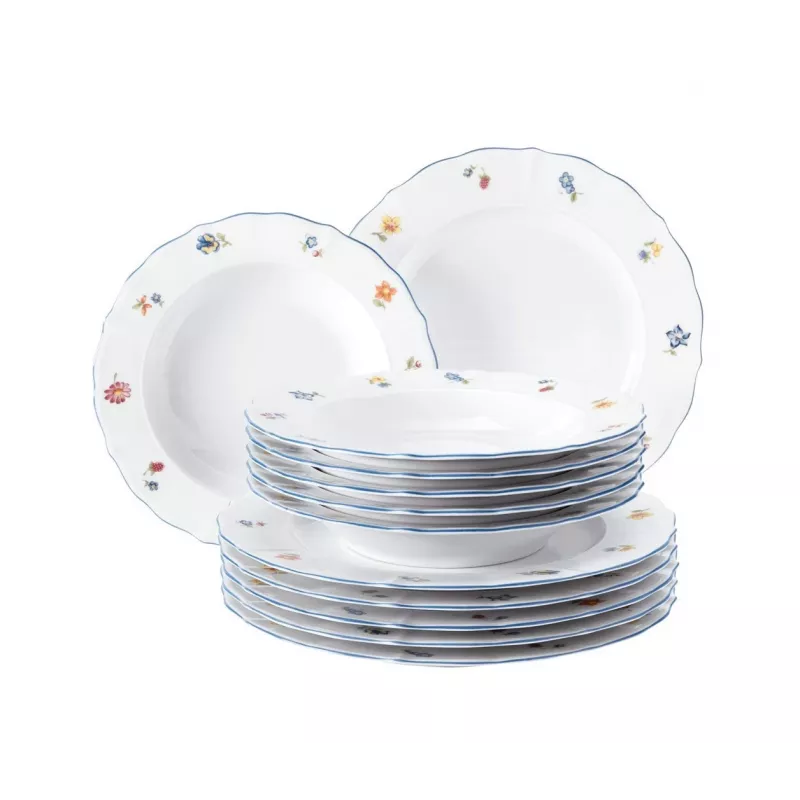 Serviço de mesa Seltmann Weiden 12 peças porcelana branco