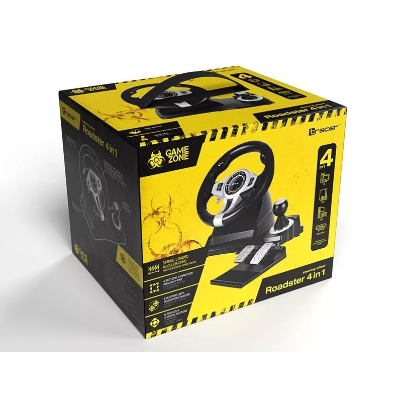 Tracer TRAJOY46524 Comando de jogos Preto Volante + Pedais PlayStation 4, Playstation 3