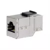 Conector Keystone Inline Cat6 Blindado 8 unid., EQUIP — Formato Plano, RJ-45, 17×35,5×24,4 mm, prateado
