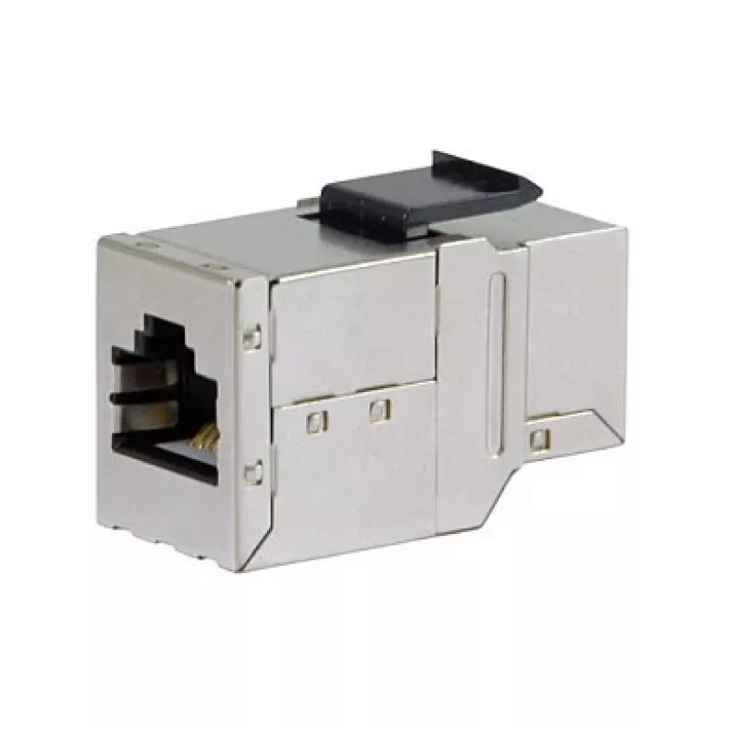 Conector Keystone Inline Cat6 Blindado 8 unid., EQUIP — Formato Plano, RJ-45, 17×35,5×24,4 mm, prateado