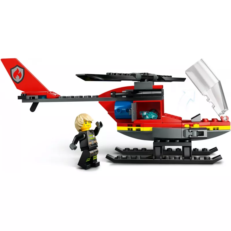LEGO City Helicóptero dos Bombeiros 60411 Brinquedo de construção, 85 peças, pás do rotor giratórias, 1 minifigura, idade 5+ (220×90×60 mm)