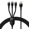 Cabo USB Baseus SUP0003351 1,2 m USB A USB C/Micro USB-A/Lightning preto