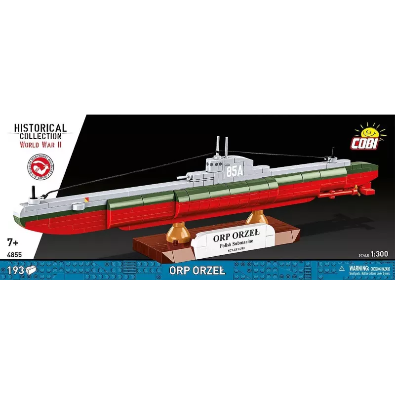 Conjunto Cobi ORP Orzeł 193 blocos modelo de navio para montagem
