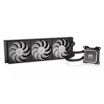 Refrigeração líquida All-in-One ENDORFY Navis F360 ARGB Preto — radiador de 360 mm, 3x ventoinhas 120×25 mm, 250–1800 rpm, bomba 1600–2600 rpm, suporte para LGA 1700/AM5/AM4