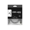Cabo USB 2.0 ficha A para ficha B, 1,8 m, cinzento