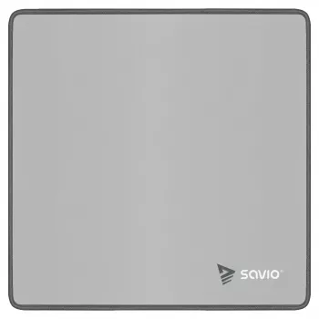 Tapete de rato gaming SAVIO Turbo Dynamic S — cinzento, 250×250 mm, 2 mm de espessura, bordas costuradas, base de borracha antiderrapante