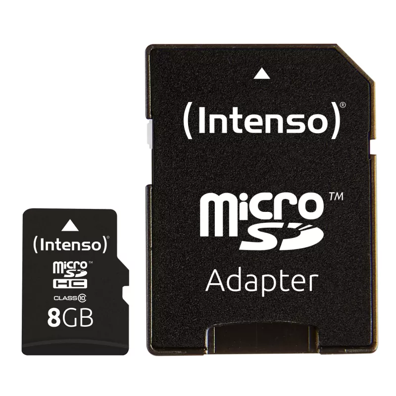 Cartão de memória micro SDHC 8GB C10/W/ADAPTER 3413460 INTENSO