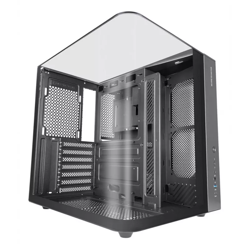 Caixa de PC Midi Tower TACENS Mars Gaming MC-INFINIOLITE, preta, vidro temperado, compatível com ATX/Micro-ATX/Mini-ITX, ventoinha de 120 mm