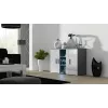 Aparador Cama Sideboard 120 cm SOHO S7 cinzento/branco brilhante
