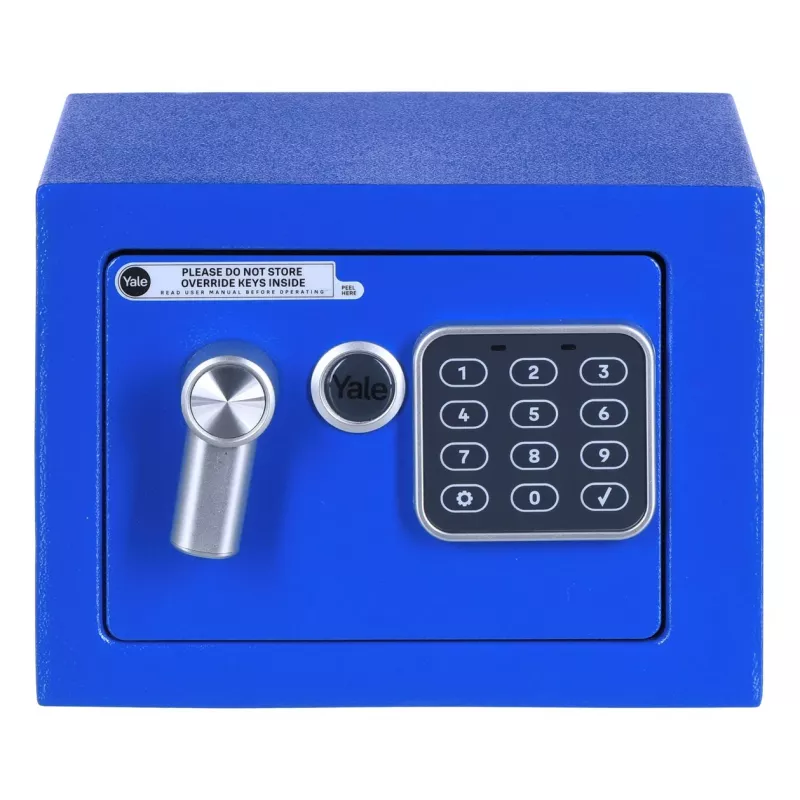 Cofre autónomo Yale YSV/170/DB2/B aço azul, fechadura de combinação, 3,8 L, montagem no chão/parede