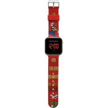 Relógio de pulso Kids Euroswan LED Super Mario vermelho relógio infantil digital com ecrã LED
