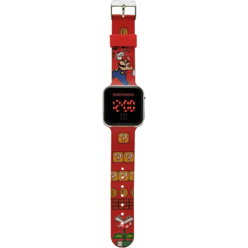 Relógio de pulso Kids Euroswan LED Super Mario vermelho relógio infantil digital com ecrã LED