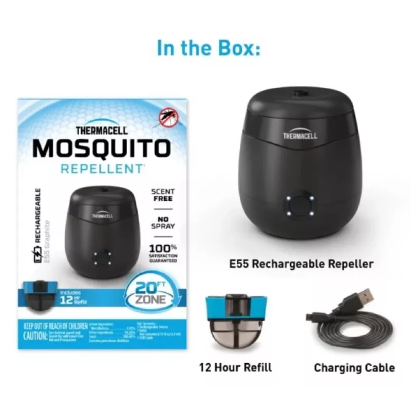 Thermacell E55XI Repelente portátil de mosquitos, zona com bateria