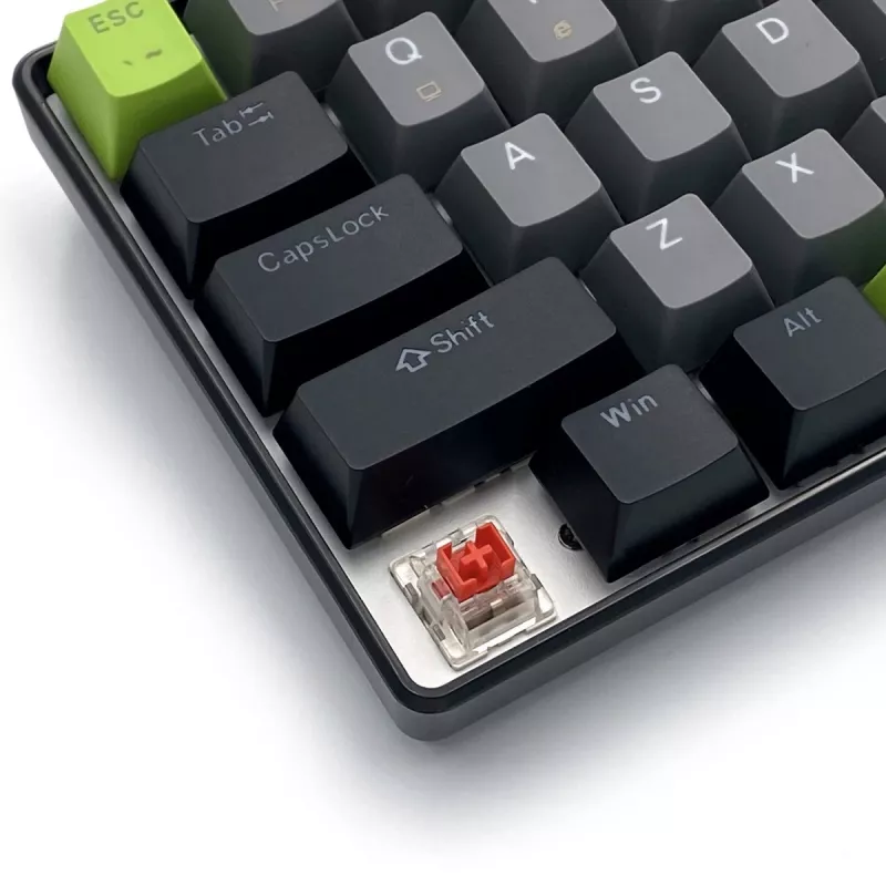 Teclado mecânico MEDIA-TECH MT1260 Red Core MX60, fator de forma 60%, interruptores CHERRY MX Red, iluminação RGB, USB, verde