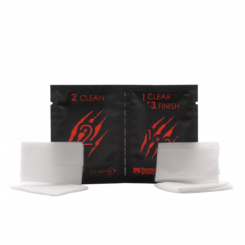 Toalhetes de limpeza Thermal Grizzly TG-CW-10 para pasta térmica, 10 unid.
