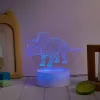 Lâmpada LED de mesa MANTA SNL117RGB decoração de luz 3D dinossauro RGB