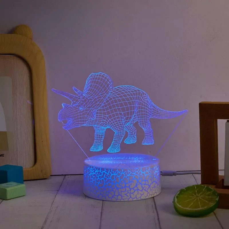 Lâmpada LED de mesa MANTA SNL117RGB decoração de luz 3D dinossauro RGB