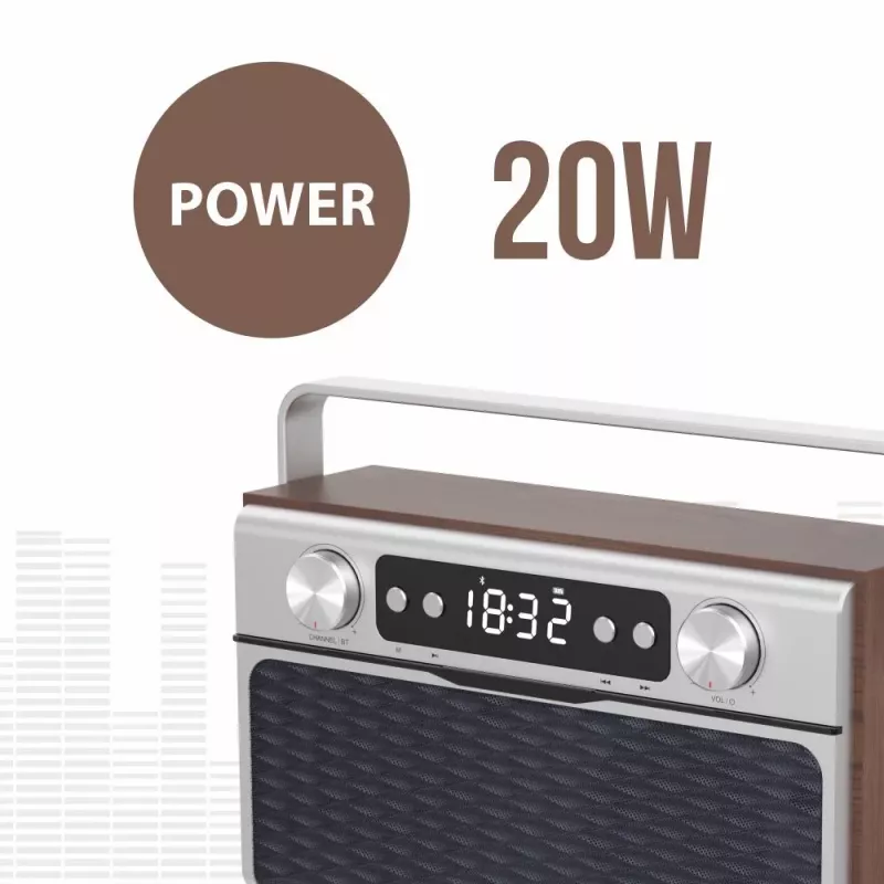 Rádio portátil MANTA RDI917PRO com Bluetooth e reprodução USB