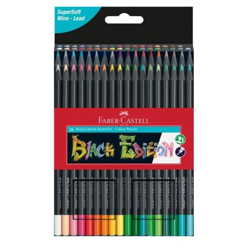 Conjunto de lápis de cor Faber-Castell 116436 — 36 unidades, multicolor, caixa de cartão