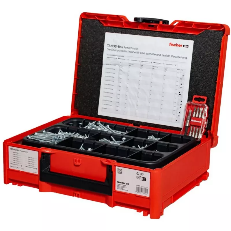 Parafusos ocos FISCHER 574617 conjunto, 1081 peças — ferragens de fixação