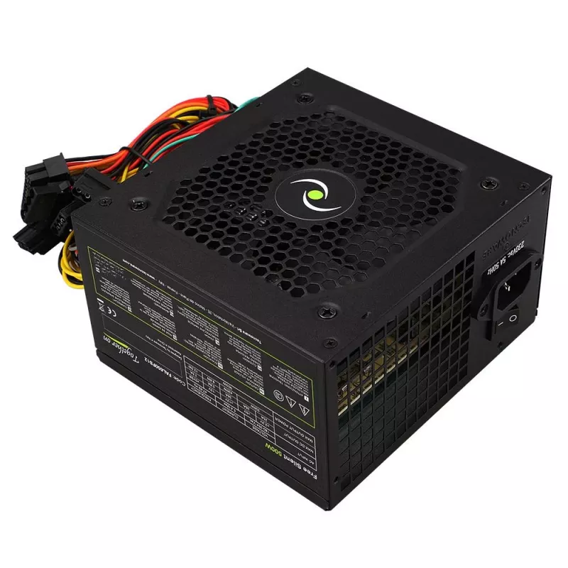Fonte de alimentação TECNOWARE Free Silent 500 W — ATX, 20+4 pinos, ventoinha de 120 mm, 86% de eficiência