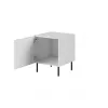 Cama Meble HOLE mesa de cabeceira, conjunto de 2 unidades, 44×40,5×53,5 cm, branco mate