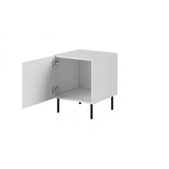 Conjunto de mesas de cabeceira Cama Meble HOLE — 2 unid., 44×40,5×53,5 cm, branco mate, MDF/aglomerado, estrutura 16 mm
