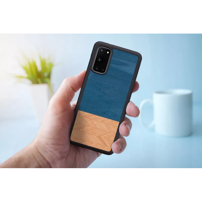 Capa para telemóvel Man and Wood Galaxy S20 denim preto