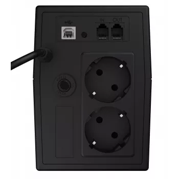 Unidade de alimentação ininterrupta Green Cell UPS02 0,8 kVA (480 W) line-interactive, LCD, 2 tomadas Type F, USB-B, RJ-45, RJ-11