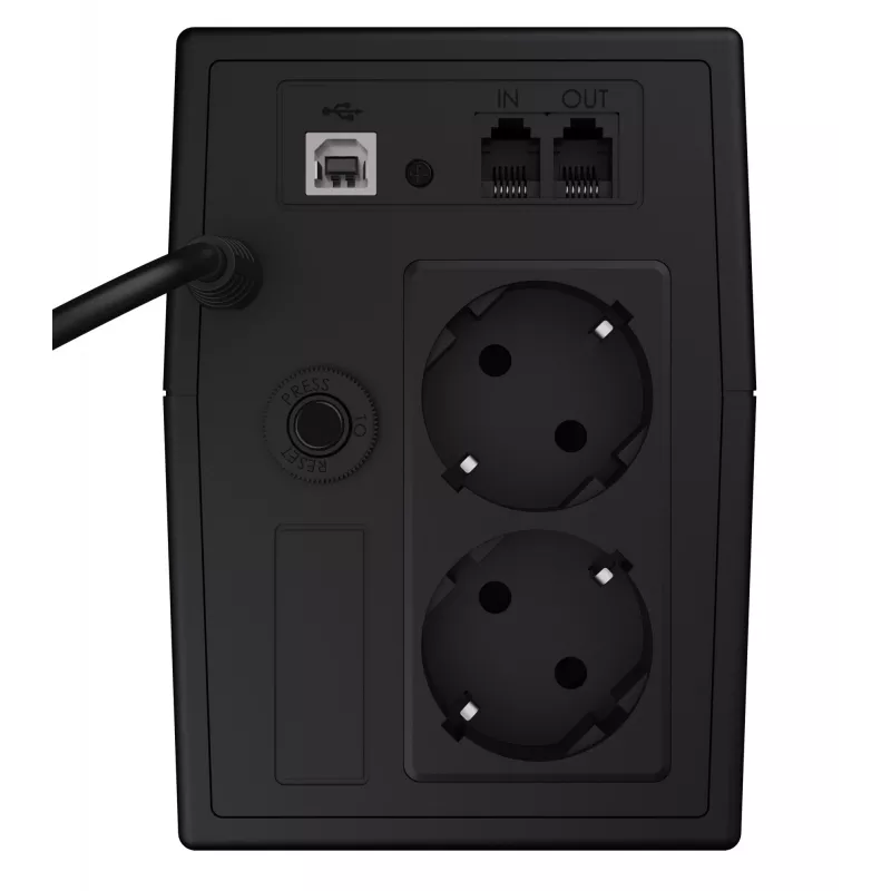 Unidade de alimentação ininterrupta Green Cell UPS02 0,8 kVA (480 W) line-interactive, LCD, 2 tomadas tipo F, USB-B, RJ-45, RJ-11