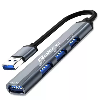 Hub USB QOLTEC 53793 — entrada USB 3.0, 3× portas USB 2.0