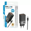 Adaptador de rede Beline 2x USB-C 1x USB 65W cabo USB-C preto/preto PD 3.0