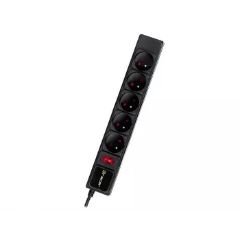 Proteção contra sobretensão TRACER PowerGear Tracer 47138 5 m preto régua de tomadas com cabo de 5 m