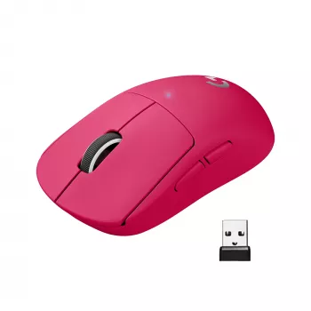 Rato Logitech PRO X SUPERLIGHT sem fios magenta (910-005957)
